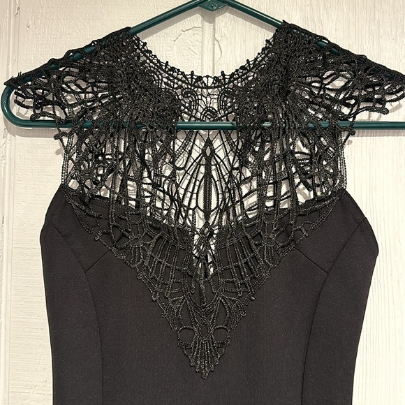 Charlotte Russe Black Dress with Lace Detail - Picture 2 of 5
